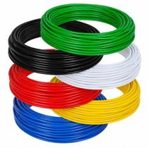Kit cabo flexível 0,75 mm2 10 metros de cada cor 6 cores para instalação elétrica Kit cabo flexível 0,75 mm2 10 metros de cada cor 6 cores para instalação elétrica