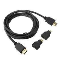 Kit Cabo Hdmi 3x1 - Hdmi/ Mini Hdmi/ Micro Hdmi 1.5m