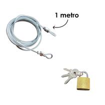 Kit Cabo Lacre De Aço + Cadeado - Lacre Bagagem Anti Furto Travel Airport Viagem Bagagem Kit Cabo Lacre De Aço + Cadeado - Lacre Bagagem Anti Furto Travel Airport Viagem Bagagem