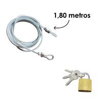 Kit Cabo Lacre De Aço + Cadeado - Lacre Bagagem Anti Furto Travel Airport Viagem Bagagem Kit Cabo Lacre De Aço + Cadeado - Lacre Bagagem Anti Furto Travel Airport Viagem Bagagem