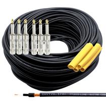 Kit cabo para Instrumentos c/ 20mt e 10 Conectores Plugs P10