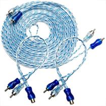 Kit Cabo Rca 5 Mestros e 2 Cabos Rca y 1M/2M Injetado Azul