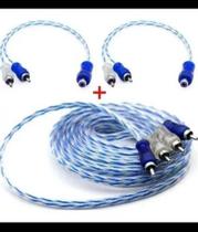 Kit Cabo Rca 5 metros Com 2 Cabo Y Dupla Blindagem Som Automotivo Kit Cabo Rca 5 metros Com 2 Cabo Y Dupla Blindagem Som Automotivo