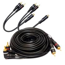 Kit Cabo Rca 5 Metros E 2 Y 2 Macho 1 Femea Para Módulo Amplificador