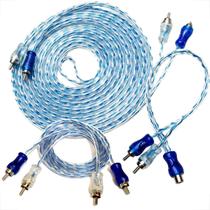 Kit cabo Rca 5m, 1m e 1 cabo Rca y 1M/2F Azul Injetado
