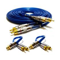 Kit cabo rca 5m prime plug metal + 2 cabos y 1f 2m svart