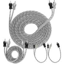 Kit Cabo RCA Injetado 5 Metros + 1 Cabo RCA Injetado 1 Metro + 2 Cabos Y 1 Fêmea 2 Macho