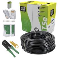 Kit Cabo Rede 100m Cat5e Furukawa Alicate Testador 9v 50rj45 Kit Cabo Rede 100m Cat5e Furukawa Alicate Testador 9v 50rj45