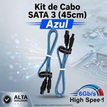 KIT Cabo SATA III Azul Grasep 45 cm para SSD HD PC Notebook com Trava Metálica 6Gb/s KIT Cabo SATA III Azul Grasep 45 cm para SSD HD PC Notebook com Trava Metálica 6Gb/s