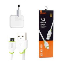 Kit Cabo Usb V8 Carregamento Rápido 1000Mm + Fonte 10W