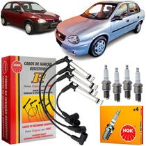 Kit Cabo Vela + Velas Corsa 1.0 1.4 1.6 Etanol Ngk Original