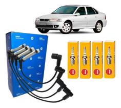 Kit Cabo + Velas De Ignição Vectra 2.2 8v Gasolina