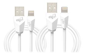 Kit Cabos BRANCO Lightning - cabo 1 e 2 mts ELG - CMB812WH