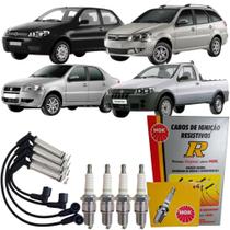 Kit Cabos e Velas Doblo Palio Siena Strada Palio Weekend Stilo 1.8 8v Ngk