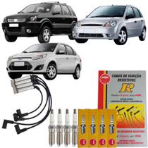 Kit Cabos e Velas Ecosport Fiesta Ka 1.0 8v Zetec Rocam Ngk