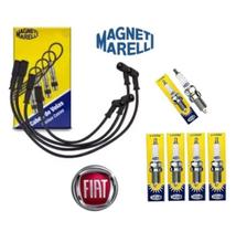 Kit Cabos+Velas Ignição Palio Siena Punto Uno Strada Fire 8v 2004 a 2016