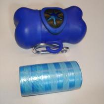 Kit Caca com 2 rolos e 1 Porta saco para cães - Azul - Home pet