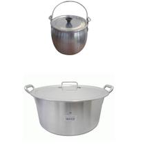 Kit Caçarola 20,4 L e Caldeirão Em Alumínio Bojudo 1,4 L Kit Caçarola 20,4 L e Caldeirão Em Alumínio Bojudo 1,4 L