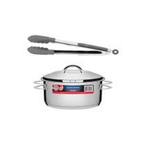 Kit Caçarola Aço Inox Solar 4,7 Litros Pit 1 + Pegador Térmico Moldê em Silicone 35 cm - Tramontina