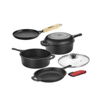 Kit Caçarola Frigideira Multiuso E Tapioca Cabo Madeira.