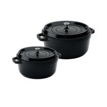 Kit Caçarola Hercules Cerâmica Indução Preta 2,4L + 4,3L