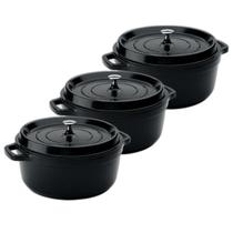 Kit Caçarola Hercules Cerâmica Indução Preto 4,3L (x3)