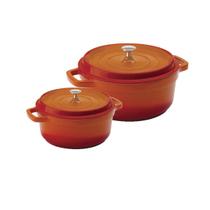 Kit Caçarola Hercules Ceramico Indução Laranja 4,3L + 6,8L Kit Caçarola Hercules Ceramico Indução Laranja 4,3L + 6,8L