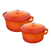 Kit Cacarola NR 28 e Cacarola NR 24 Laranja LE Cook