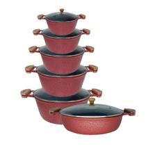 Kit Caçarolas e Frigideira Revestida Cerâmica e Tampa Vidro