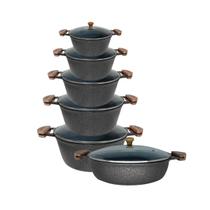 Kit Caçarolas e Frigideira Revestida Cerâmica e Tampa Vidro