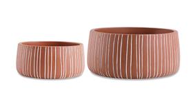 Kit Cachepot Terracota em Cimento 2Pcs 10828 Mart