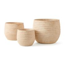 Kit cachepots em cimento bege 3 pcs - 16471
