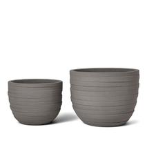 Kit cachepots em cimento cinza 2 pcs - 17410 Kit cachepots em cimento cinza 2 pcs - 17410