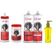kit Cacho dos sonhos Shampoo+Cond 1L+Creme de Pentear 800ML+Creme de Tratamento 900 ML+Oleo Argan - Probelle