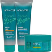 Kit Cacho Mágico 1 Shampoo 1 Creme Modelador 240ml 1 Máscara 240g Lowell