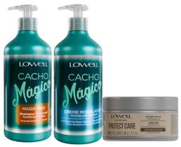 Kit Cacho Mágico Shampoo 500ml e Creme Modelador 500ml BRINDE Máscara Protect Care 48g