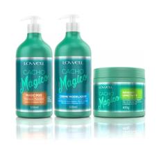 Kit Cacho Mágico Shampoo Funcional 500 ml + Creme Modelador 500 ml + Máscara Umectante 450 g - Lowell