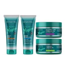 Kit Cacho Mágico Shampoo Funcional+ Creme Modelador 240 ml +Máscara Umectante + Gelatina 240 g Lowell