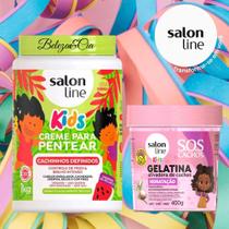 Kit Cacho perfeito Kids Gelatina 400g + Creme de pentear 1Kg - Salon Line
