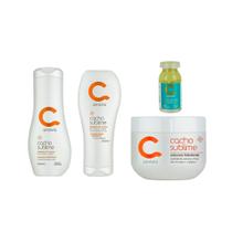 Kit Cacho Sublime Amavia Cabelo Argan Hidratação Hair Ampola