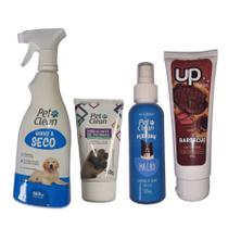 Kit cachorro banho à seco/ hidradante/ gel dental/ perfume - PET CLEAN