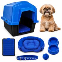 Kit Cachorro Casinha Plástica Completa Comedouro Bebedouro