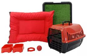 Kit Cachorro Gato Cama Caminha Futon Transporte Sanitário Grama Sintética Pequeno