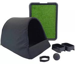 Kit Cachorro Gato Cama Caminha Iglu Sanitário Grama Sintética Médio Kit Cachorro Gato Cama Caminha Iglu Sanitário Grama Sintética Médio