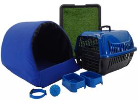 Kit Cachorro Gato Cama Caminha Iglu Transporte Sanitário Grama Sintética Grande