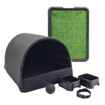 Kit Cachorro Gato Cama Caminha Tunel Sanitário Grama Sintética Médio Kit Cachorro Gato Cama Caminha Tunel Sanitário Grama Sintética Médio