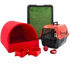 Kit Cachorro Gato Cama Caminha Tunel Transporte Sanitário Grama Sintética Médio Kit Cachorro Gato Cama Caminha Tunel Transporte Sanitário Grama Sintética Médio