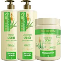 Kit Cachos 1 Shampoo 1 Condicionador 1 Banho 1L Bio Extratus Kit Cachos 1 Shampoo 1 Condicionador 1 Banho 1L Bio Extratus