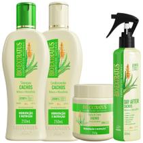 Kit Cachos 1 Shampoo 1 Condicionador 1 Banho 250ml + Spray 300ml Bio Extratus