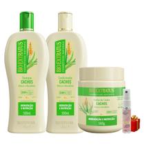 Kit Cachos 1 Shampoo 1 Condicionador 1 Banho 500ml Bio Extratus + Presente Lourre 15ml Kit Cachos 1 Shampoo 1 Condicionador 1 Banho 500ml Bio Extratus + Presente Lourre 15ml